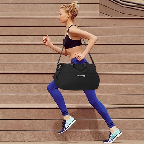 Vista 3 de HEAD Bolsa de deporte para mujer, bolsa de viaje impermeable de 32 litros con compartimento separado para zapatos, 4 formas de llevar, bolsa
