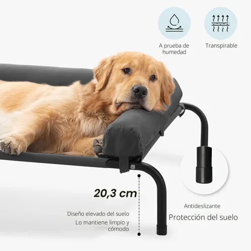 Vista 2 de WESTERN HOME Cama Elevada Refrescante para Perros Grandes, Cama Elevada Portátil para Interiores y Exteriores con Malla Transpirable, Hamacas/Catres