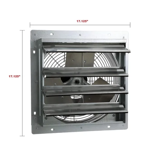 Vista 6 de Extractor de TPI de accionamiento directo con obturador instalado, monofásico, 120 V, Gris, 1
