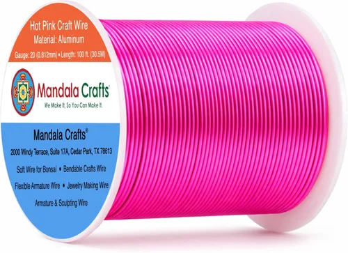 Vista 189 de Mandala Crafts - Alambre de aluminio anodizado de calibre 22 para hacer joyas - 137.2 m de alambre flexible surtido y coloreado - Doble para bonsái