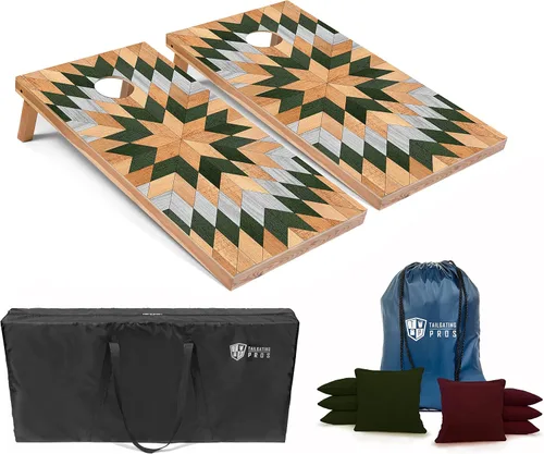 Vista 8 de Tailgating Pros Tablas de Cornhole livianas – Juego de cornhole de 4 x 2 pies con diseño moderno de madera con funda de transporte y juego de 8