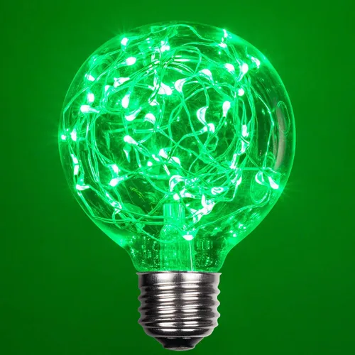 Vista 8 de Wintergreen Lighting LEDimagine - Bombilla de cadena de hadas, colgante de globo LED, bombilla ST64 con base E26 (dorado)
