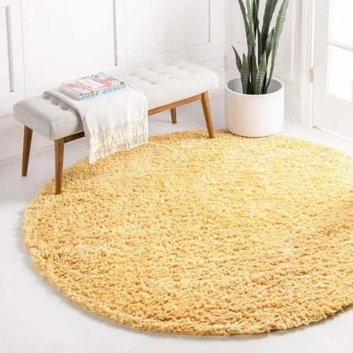 Vista 226 de Unique Loom Colección Davos Shag - Alfombra Lino