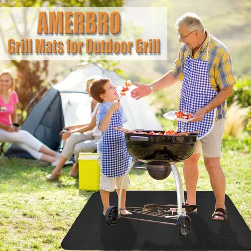 Vista 6 de Alfombrillas de parrilla para parrilla al aire libre – Resistente al fuego para barbacoa debajo de la parrilla, parrillas de gas para proteger