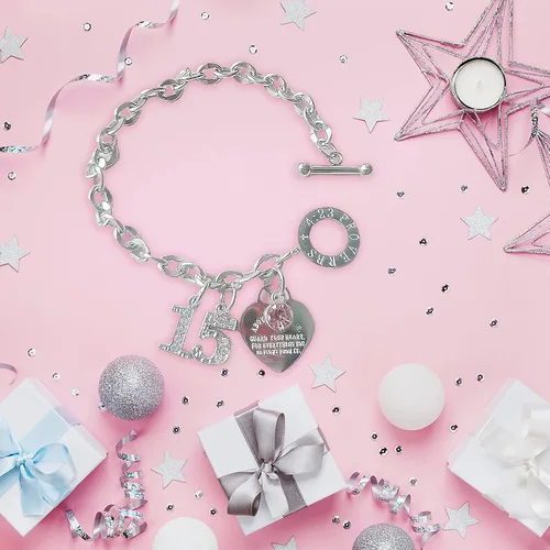 Vista 4 de Pulsera de cumpleaños para niñas, pulseras de cumpleaños 10, 11, 12, 13, 14, 15, 16, 18, 21, regalo de cumpleaños para ella