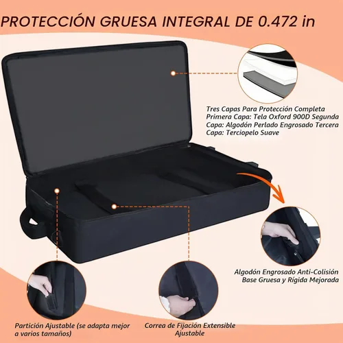 Vista 4 de Funda para controlador de DJ con ruedas para DDJ FLX10 Mochila acolchada con múltiples bolsillos, compartimento para portátiles, impermeable