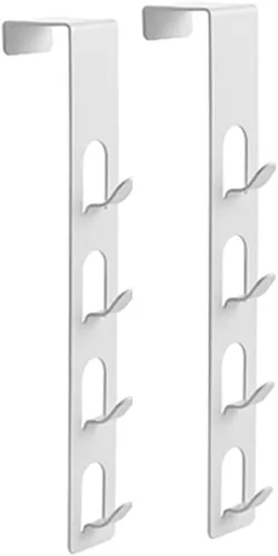 Vista 8 de JAMEND CLXP Perchero de 4 Capas de Metal para Sombreros, 1 Pieza, Gancho Vertical Fuerte en Blanco, Perchero sobre Puerta para Colgar Bolsas