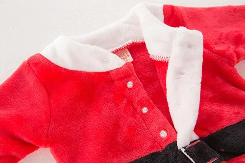 Vista 3 de LMYOVE Disfraz de Navidad para bebé conjunto de cosplay de Papá Noel para niños y niñas