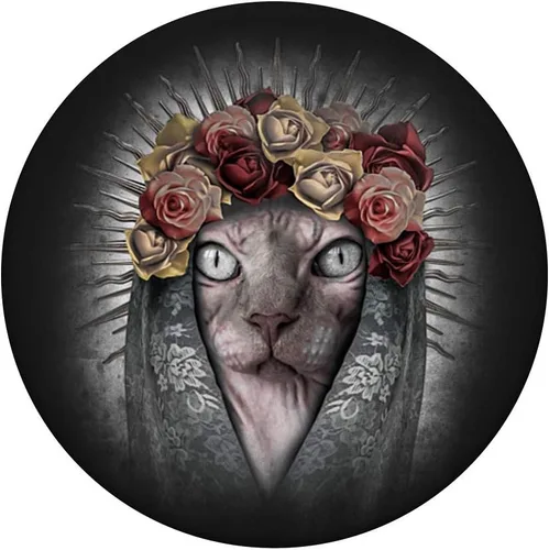 Vista 3 de Sphynx Cat I - Popsocket de metal y gótico mexicano – PopSockets Grip y soporte para teléfonos y tabletas