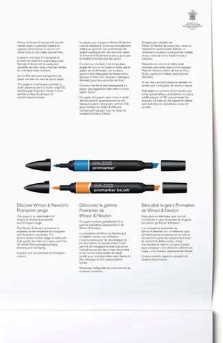 Vista 3 de Winsor & Newton, Papel marcador, a prueba de sangrado, A4, 50 hojas, blanco, 20 libras