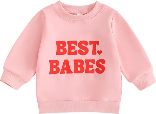 Vista 43 de Traje de San Valentín para bebé, niña, niño, traje de San Valentín, sudadera de manga larga con estampado de corazón