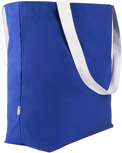 Vista 9 de Durable 100% algodón 12oz lona resistente extra grande bolsa de comestibles bolsa de playa bolsa de compras bolsa multiusos