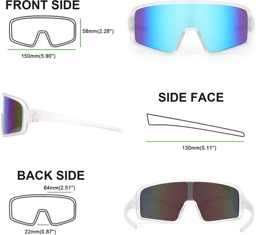 Vista 6 de Karsaer Vision - Lentes de sol grandes con visera de neón envolvente estilo de los años 80 y 90
