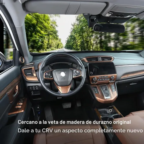 Vista 6 de AntBooBoo para Honda CRV 2017 2018 2019 Consolas Centrales Estilo OEM Original del Coche Portavasos Panel de Cubierta con Molduras de Rayas