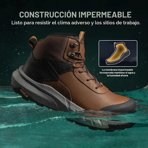 Vista 7 de NORTIV 8 Composite Toe Work Boots for Men Waterproof Marrón