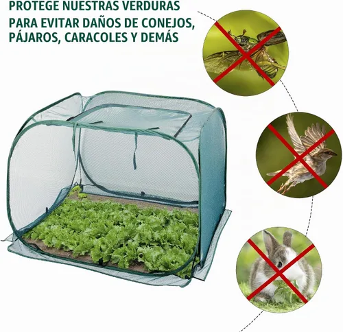Vista 3 de ANC POP Cubierta de malla desplegable para plantas, 40 x 40 x 30 pulgadas, protector de plantas para jardín elevado y cama de flores, jaula
