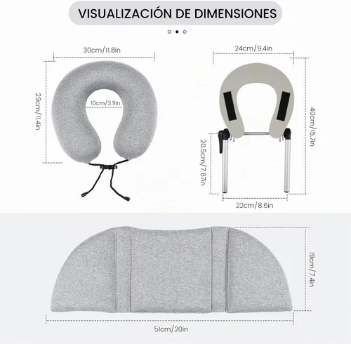 Vista 3 de TRENDBOX Mesa de masaje, almohada de espuma viscoelástica, almohada de masaje de espuma viscoelástica multifuncional ajustable para oficina, sueño