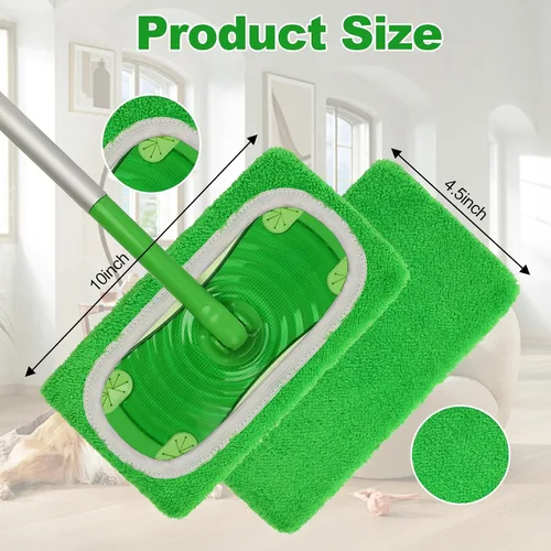 Vista 3 de Tidy Monster Paquete de 8 almohadillas de microfibra reutilizables de repuesto compatibles con Swiffer Sweeper, almohadillas lavables a máquina