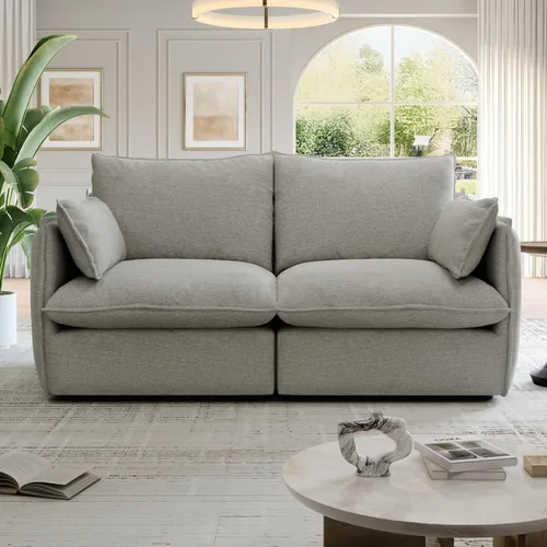 Vista 41 de Sofás modulares de 69.2 pulgadas para sala de estar, respaldo alto impermeable, sofá modular con relleno de plumón, sofá biplaza convertible