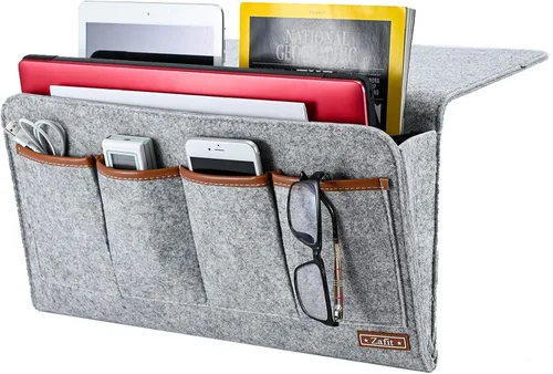 Vista 10 de Zafit Organizador de mesita de noche, organizador de almacenamiento de mesita de noche, organizador de mesita de noche, organizador para revistas