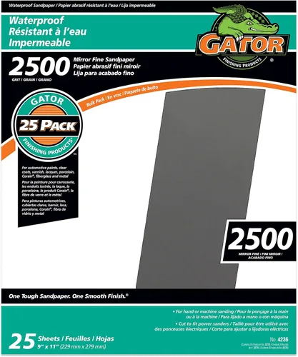 Vista 10 de Gator Hojas de lijado impermeables de 9 x 11 pulgadas, grano 320, paquete de 25