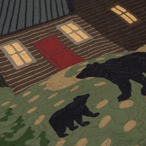 Vista 4 de Donna Sharp Bear Cottage - Juego de edredón tamaño Queen, 90 x 90