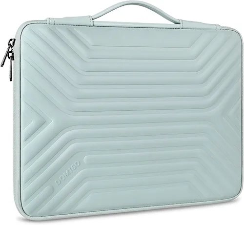 Vista 10 de DOMISO Funda para laptop de 14 pulgadas resistente a golpes e impermeable con asa, ligera, suave, EVA, estuche para tablet para laptops de Azul