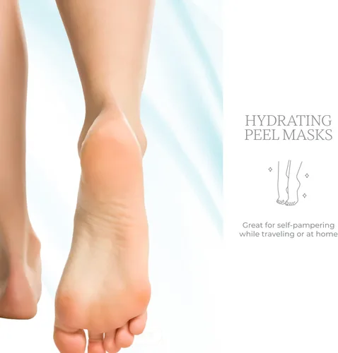 Vista 5 de Calcetines hidratantes para pies de menta y árbol de té, hidratan el talón seco y agrietado, alivia los pies cansados, mascarillas exfoliantes