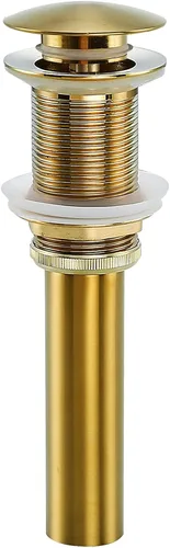 Vista 18 de Desagüe desplegable para lavabo de baño con desbordamiento, tapón de tocador de lavabo dorado oscuro cepillado, tapón de estilo rebote de latón
