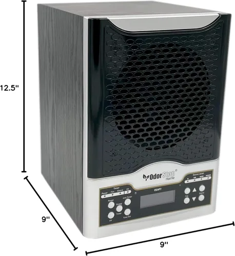 Vista 6 de OdorStop Purificador de aire/generador de ozono HEPA OSAP7-7-en-1 con UV, carbón activo, TiO2, ionizador, 3 placas de ozono y control remoto
