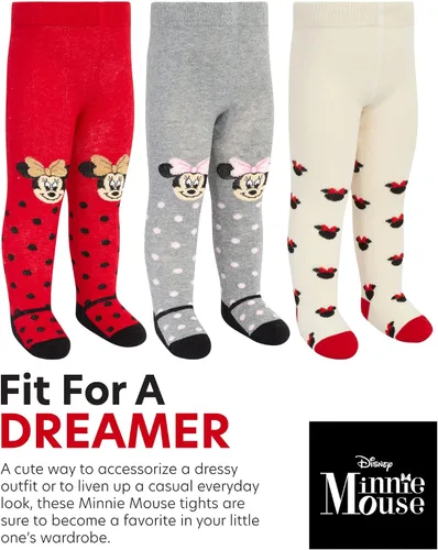 Vista 3 de Disney Mallas de Minnie Mouse para bebé, medias para niñas recién nacidas y bebés (0-24 meses)