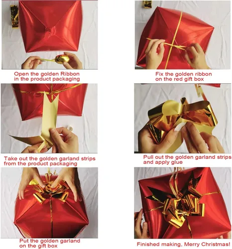 Vista 6 de Kit de arco de guirnalda de globos de Navidad con globos de Navidad, rojo, dorado, verde oscuro, globo verde fresco y globos de caramelo, caja