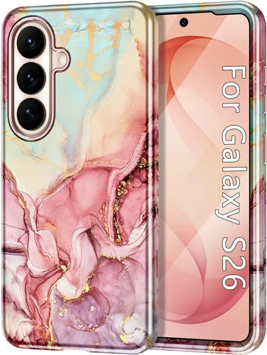 Vista 26 de Btscase para Samsung Galaxy S25, [Probado contra caídas de grado militar] Funda protectora de diseño de patrón de mármol, resistente, delgada