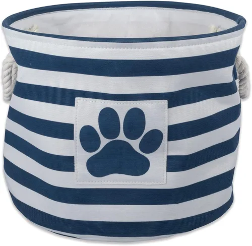 Vista 59 de Bone Dry - Cesta de almacenamiento para mascotas, diseño de parche de pata rayado, aguamarina, rectángulo pequeño