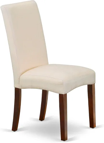 Vista 6 de East West Furniture ANDR5-MAH-01 - Juego de mesa y sillas de cocina de 5 piezas, incluye una mesa de comedor redonda con pedestal y 4 sillas