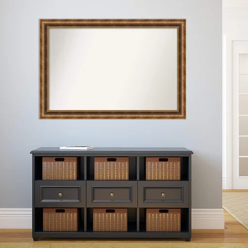 Vista 610 de Amanti Art Espejo de pared personalizado no biselado (25 x 25 pulgadas), marco de bronce acentuado, varios tamaños personalizados, espejo de baño