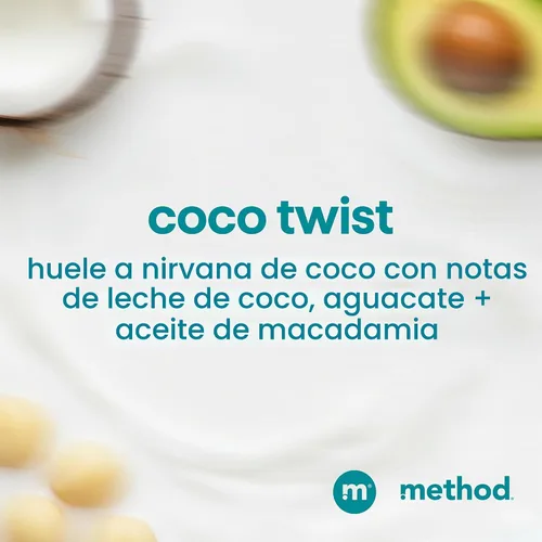 Vista 5 de Method Curl Defining Co-Wash, Coco Twist, leche de coco + aguacate + notas de macadamia, 13.5 onzas