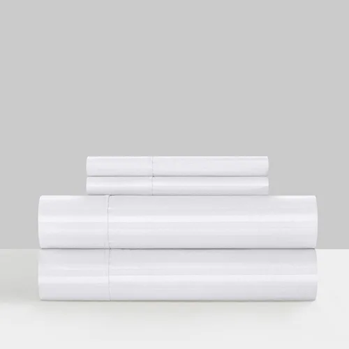 Vista 7 de Chic Home Siena - Juego de sábanas de 4 piezas con diseño de rayas de color sólido, incluye 1 encimera, 1 sábana bajera y 2 fundas de almohada, Verde