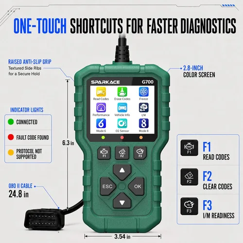 Vista 14 de Launch Escáner G700 OBD2, lector de código del coche con datos en vivo