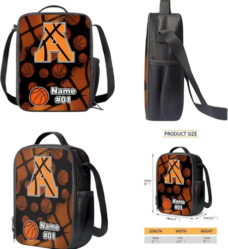 Vista 128 de FOR U DESIGNS Fuego baloncesto impreso niños escuela mochilas viaje mochila libro bolsa