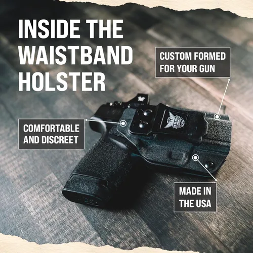 Vista 2 de We The People Holsters - Línea azul fina - Transporte oculto en la cintura interior - Funda IWB Kydex - Conducción/inclinación/retención ajustable