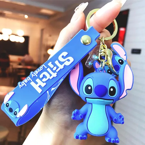 Vista 2 de ANEIMIAH Lindos llaveros de puntada para mujer, llavero Lilo y Stitch para llaves de coche, accesorios