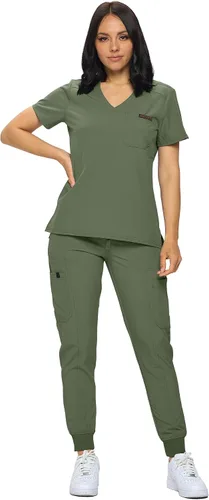 Vista 4 de Camiseta médica para mujer con un bolsillo para mujer