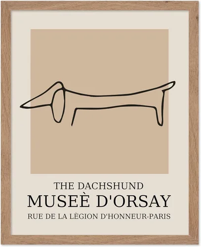 Vista 36 de Poster Master Póster Vintage – Impresión Retro de Dachshund – Arte de Perro – Dibujo Lineal – Arte de Boceto – Regalo para Niños, Niñas y Amantes