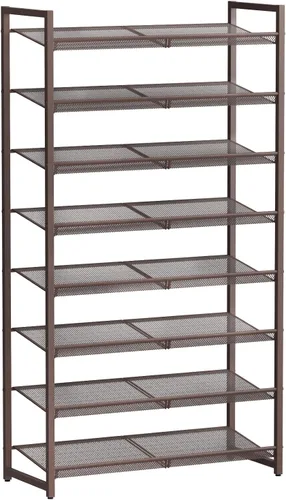 Vista 18 de Zapatero de metal para armario, entrada, organizador de zapatos de 4 niveles, estantes planos o angulares ajustables, capacidad para hasta 20 pares