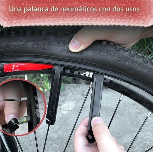 Vista 4 de Kit de reparación de neumáticos de bicicleta, kit de parches de tubo de bicicleta de 80 piezas con palancas de neumáticos de bicicleta, parche