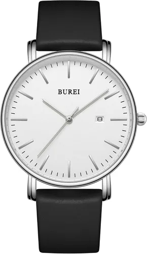 Vista 15 de BUREI Relojes de pulsera para hombre, relojes minimalistas de moda, analógicos de cuarzo, impermeables para hombres