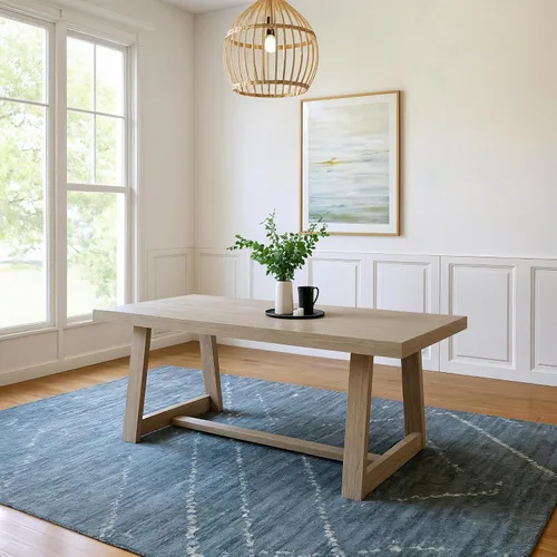 Vista 13 de Plank+Beam - Mesa de comedor de 48 pulgadas estilo granja, mesa de cocina rústica de madera maciza, mesa de comedor para el comedor, mobiliario