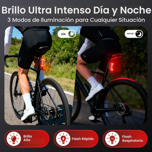 Vista 4 de Luz trasera de bicicleta Chtoocy con rastreador de bicicleta, pista GPS en tiempo real (solo iOS)