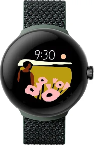 Vista 2 de Google Pixel Watch - Reloj inteligente de 1.614 in con WiFi, GPS y Bluetooth con correa de piel, color negro (renovado)